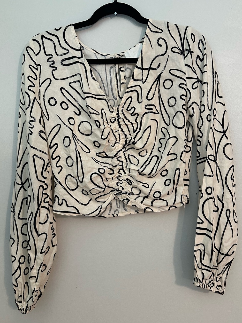 NWT Every Linen Blend Cropped Shirt Size Small